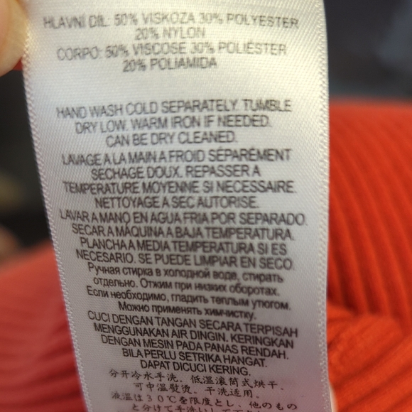 30037 Herve Leger Ribbed Knit Cold Shoulder Sweater Orange size Small fall - Picture 6 of 7